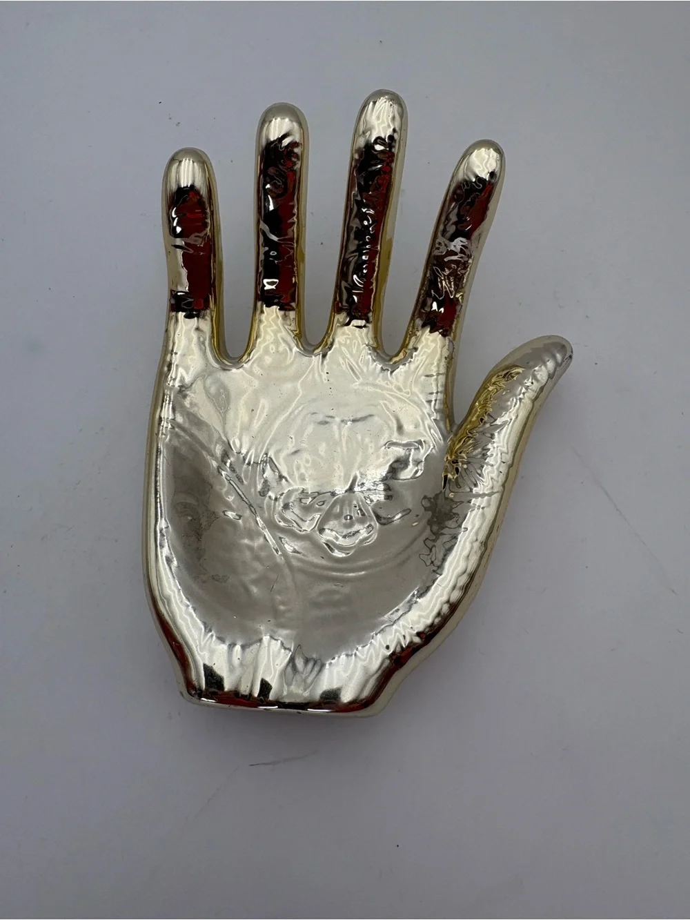Decorative Ceramic Hand Trinket/Ring Dish - Shiny Gold